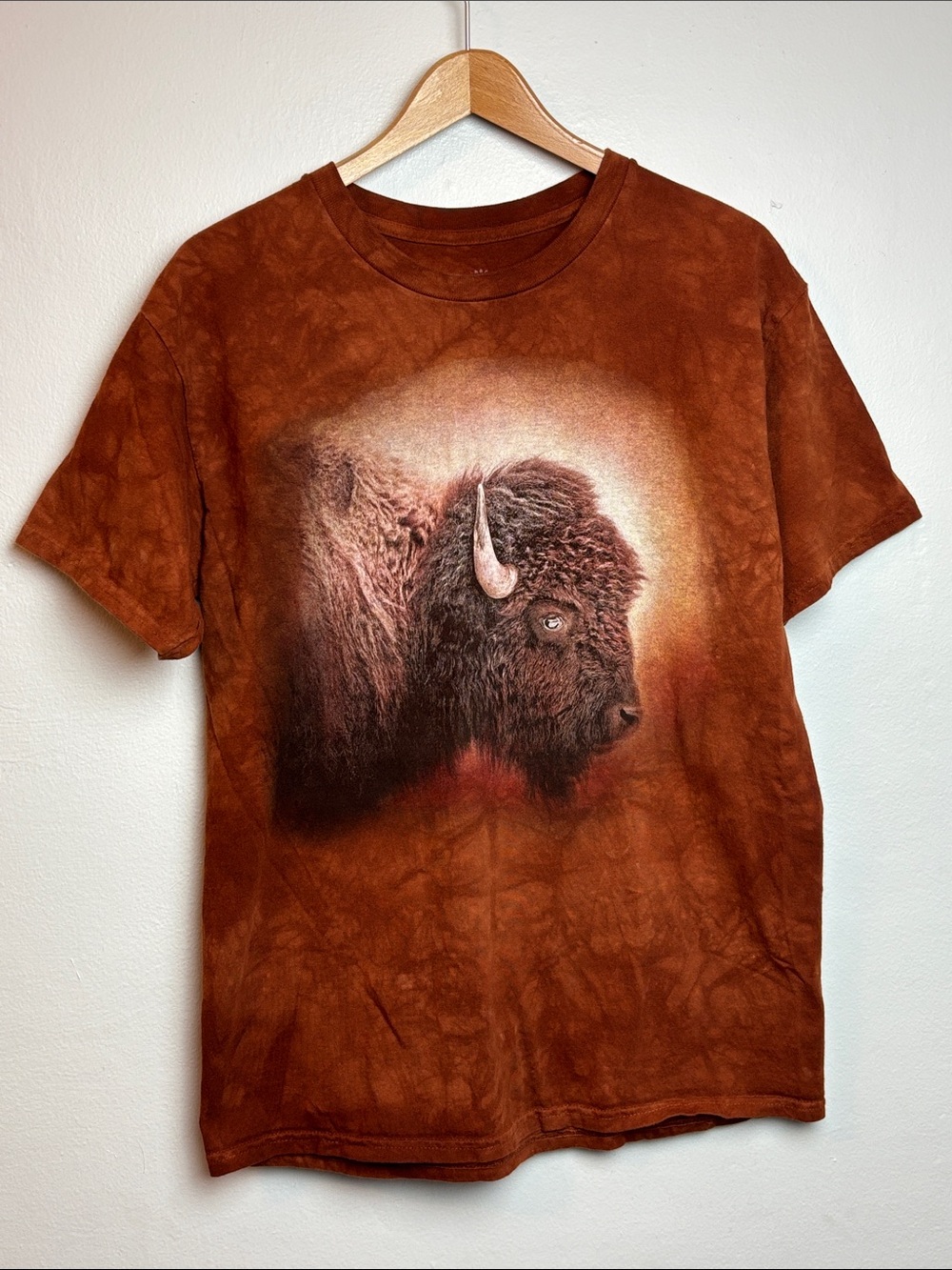 The Mountain Unisex Medium Bison Sunset Classic Cotton‎ T-Shirt Rusty Brown